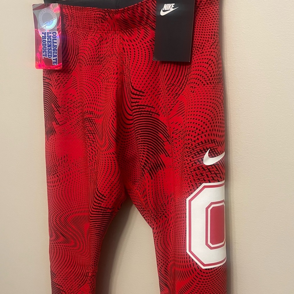 NWT Ohio State Buckeyes Nike Leggings Women's Size Small Black Red White